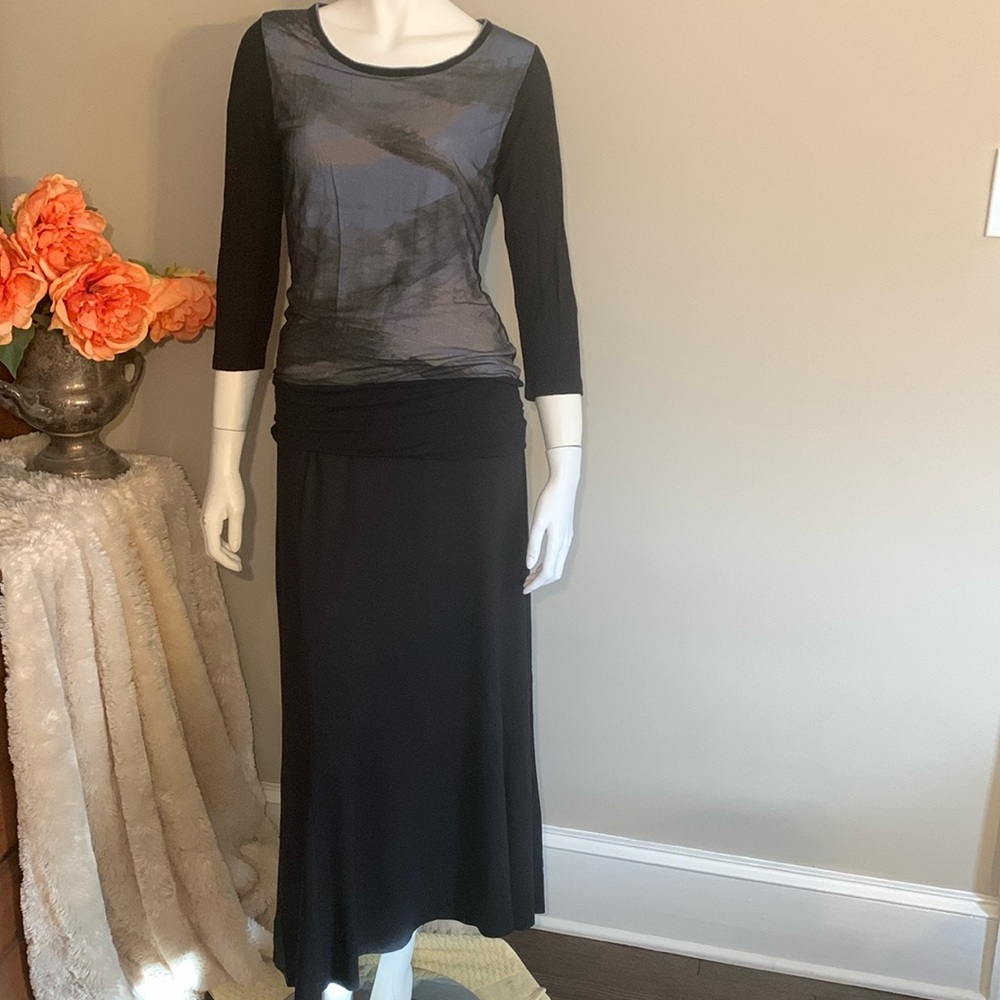 🖤 J. Jill long black swing skirt XS